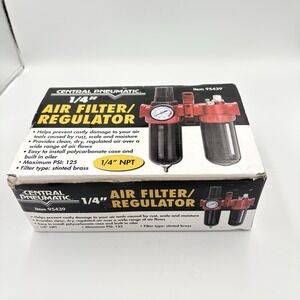 Central Pneumatic 1/4" Air Filter Regulator Lubricator Unit FRL 95439 Open Box